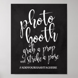 Fotomaschinen-Schiefertafel-Hochzeitsschild 8x10 Poster