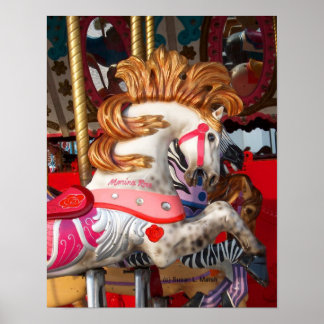 Fotomesse Rosa und Weiß Karussell Poster