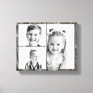 Fotomontage dunkles Holz  Leinwanddruck
