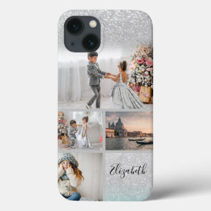 Fotomontage Silber Glitter Bokeh Ihr Name Case-Mate iPhone Hülle