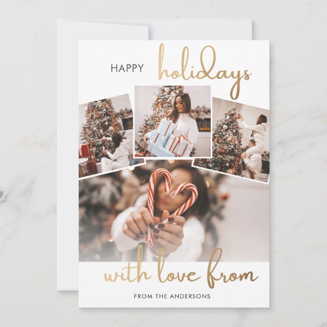Fotomontage Weihnachten Familien-Feiertags-Grußkar Einladung (Vorderseite)