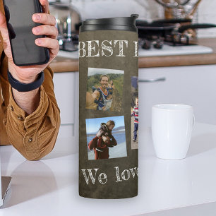 Fotomontage wir lieben dich Papa Vatertag Thermosbecher