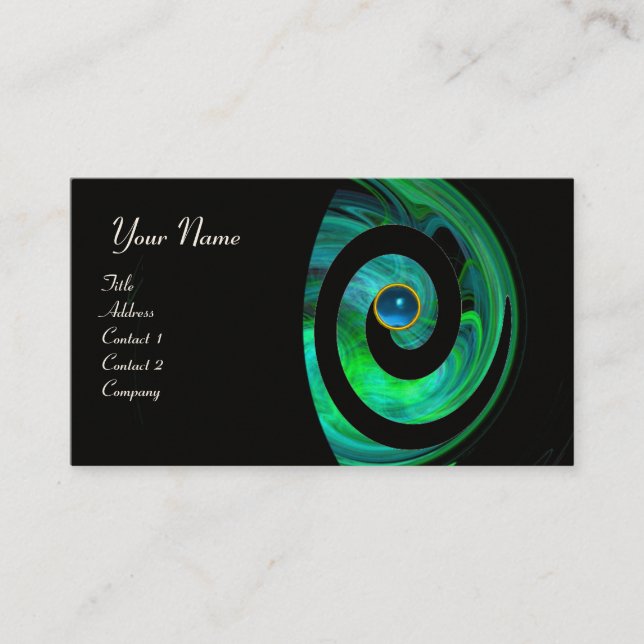 FOTON SWIRL GEM MONOGRAM schwarz-blau Visitenkarte (Vorderseite)