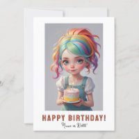 *FOTONAME Geburtstagskind Torte Rot Blaues Haar