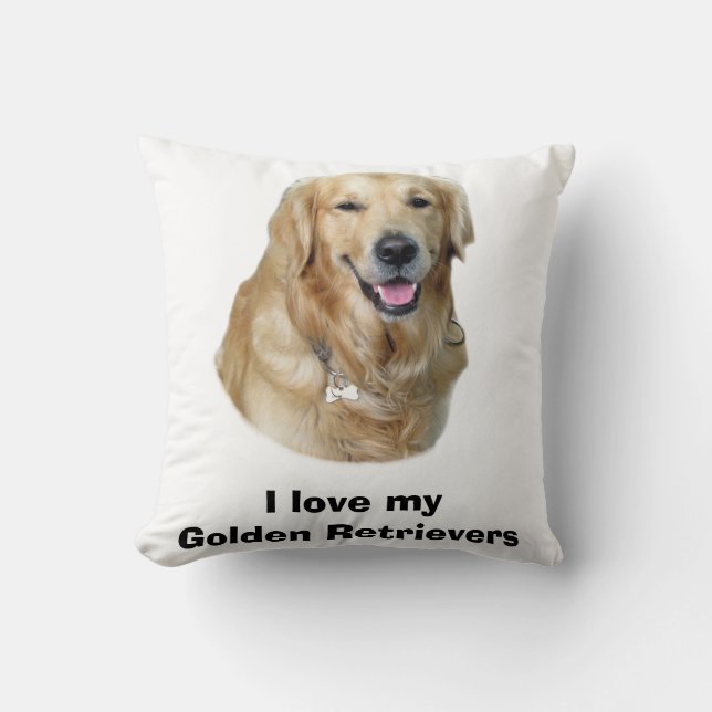 Fotoporträt des goldenen Retrievers Hunde Kissen (Vorderseite)