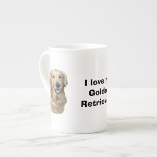 Fotoporträt des goldenen Retrievers Hunde Prozellantasse
