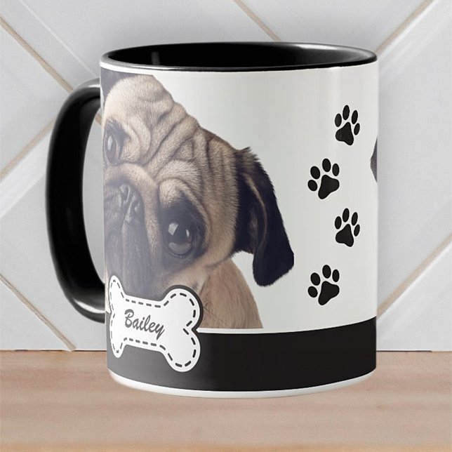Fotos auf dem Niedlichen Dog-Knochen-Namen hinzufü Tasse (Von Creator hochgeladen)
