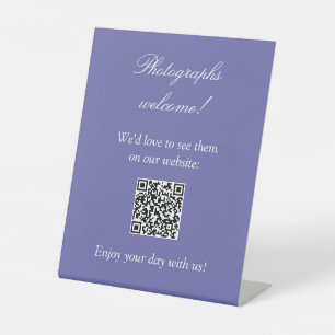 Fotos Begrüßung Easy QR Code Lavendel-Signierung Sockelschild