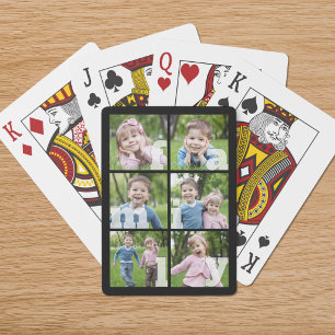 Fotos Collage Familie 6 Bilder Benutzerdefinierte  Spielkarten