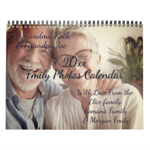 Fotos der Familie Neujahr Großeltern Geschenk Kalender
