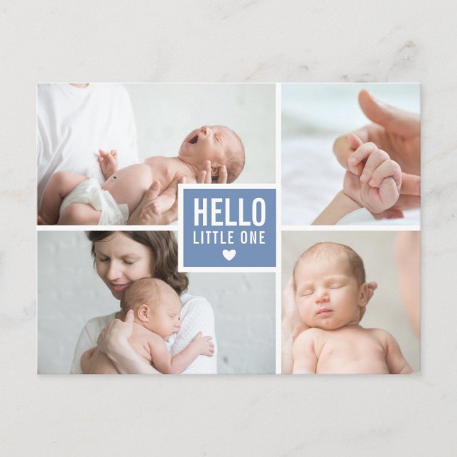Fotos der "Modern Hello and Birce Announcement" Postkarte (Vorderseite)