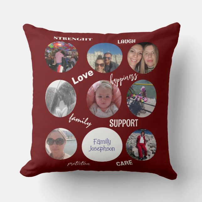 Fotos dunkelrot kissen (Vorderseite)