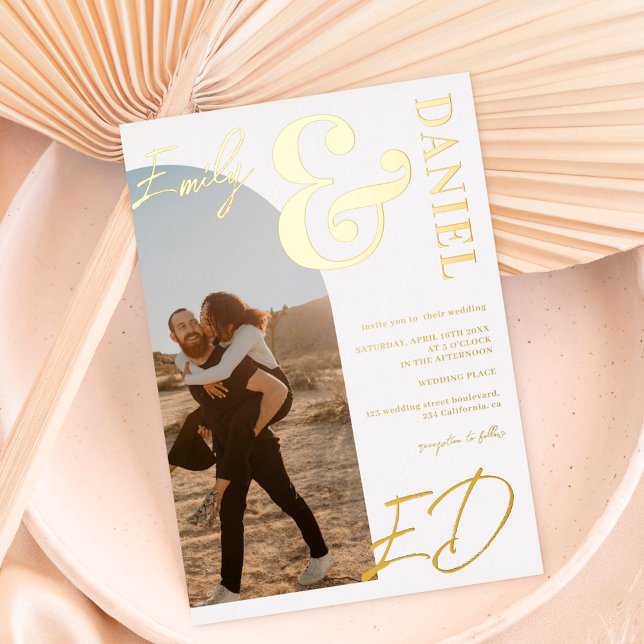 Fotos fette Namen Drehbuch Bogenhochzeit Folieneinladung (Von Creator hochgeladen)