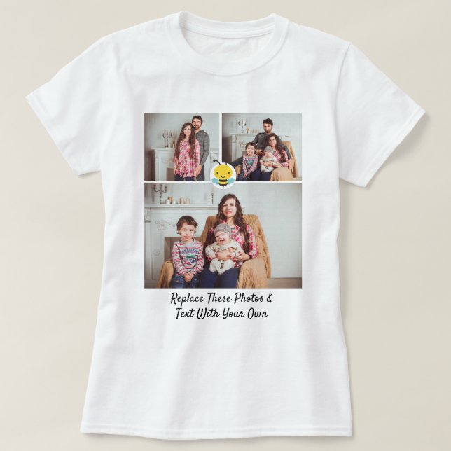 Fotos für den benutzerdefinierten Text / Gelbe Sch T-Shirt (Design vorne)