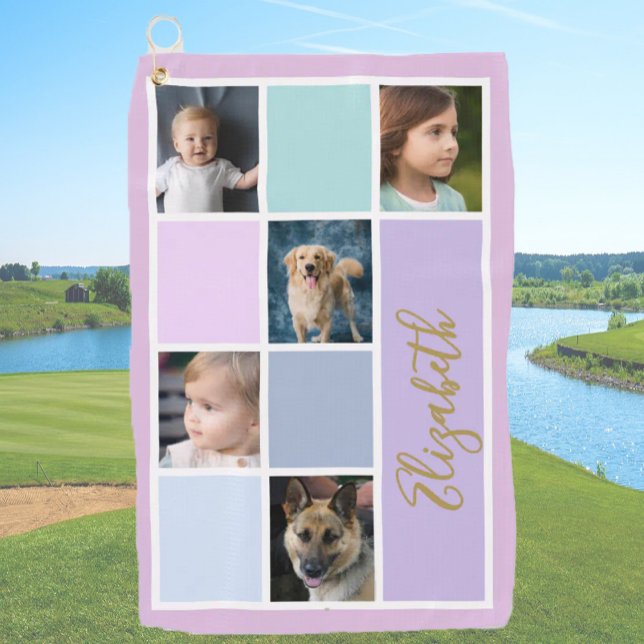 Fotos für lila Farbblöcke mit benutzerdefinierten  Golfhandtuch (Von Creator hochgeladen)