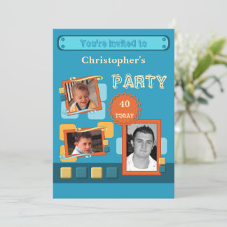 Fotos für Männer jeden Alters des 40. Party hinzuf Einladung