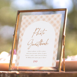 Fotos Gastbuch Gingham Cutie Pie Baby Shower Schil Poster