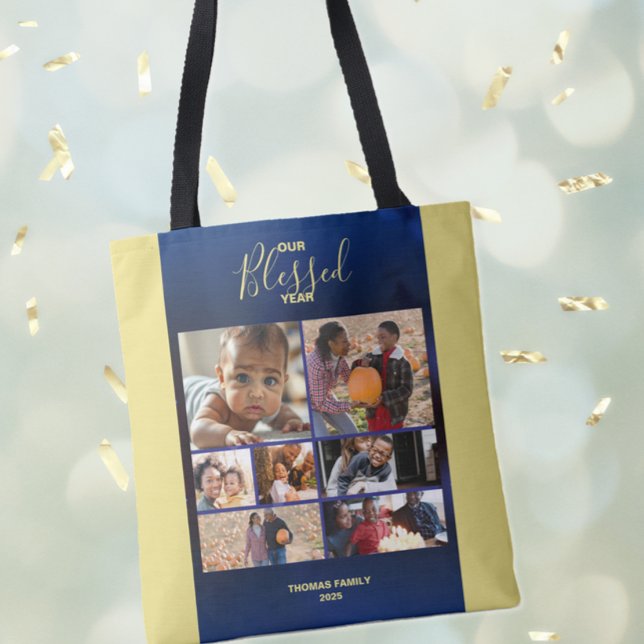 Fotos gesegnet Jahr Foto Tasche hinzufügen (Add Photos Blessed Year Photo Tote Bag)