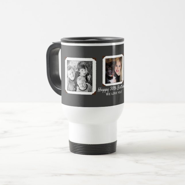 Fotos in der Liebe reisen Mug Geschenk für ihn Reisebecher (Vorderseite Links)