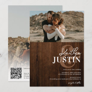 Fotos kalligraphische Hochzeit mit rustikalem Holz Einladung