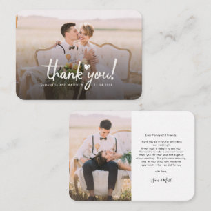 Fotos mit handgeschriebenen Hochzeiten Vielen Dank Mitteilungskarte