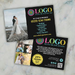 Fotos mit schwarzgelben Logos für kleine Unternehm Flyer<br><div class="desc">Schwarz, Gelb und Türkis-Marketing-Flyer für Ihr kleines Unternehmen personalisiert mit Ihrem Logo, Fotos, QR-Code und benutzerdefinierten Text. Personalisierte Promo-Flyer für Ihr kleines Unternehmen, vielleicht Fotografie, Landschaftsgestaltung, Beauty, Wellness, und vieles mehr. Fügen Sie Fotos, Adresse, Social Media, Telefonnummer und alle Informationen hinzu, die Ihre zukünftigen Kunden und Kunden benötigen könnten. Generische...</div>