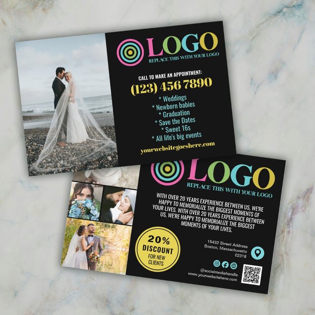 Fotos mit schwarzgelben Logos für kleine Unternehm Flyer (Von Creator hochgeladen)