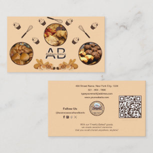 Fotos Niedliche Berufliche Monogramm-Bäckerei Beig Visitenkarte