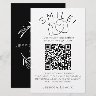 Fotos QR Code Black Chic Moderne Hochzeit Briefpapier