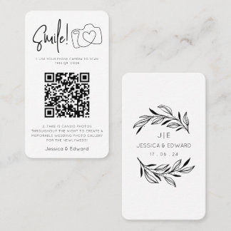 Fotos QR Code Black Chic Moderne Hochzeit Platzkarte
