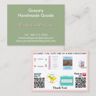 Fotos QR-Codes 3.5 x 2.5 in der Palette Rosa Visitenkarte