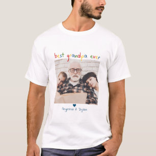 Fotos und Namen im Kinder-Schriftzug 'Bester Opa e T-Shirt