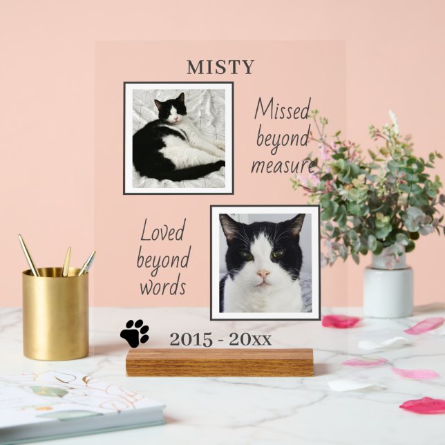 Fotos und Zitate von Cat Pet Acrylschild (Hochzeit)