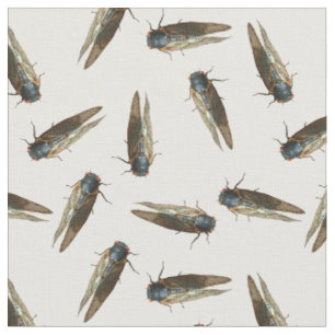 Fotos von Cicadas, Bugs, Insekten Gemustert Stoff