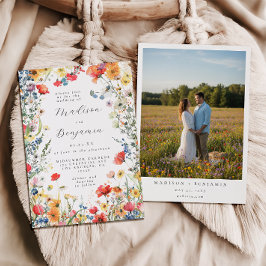 Fotos von kühnen Wildblumen zur Hochzeit Einladung