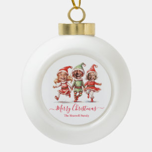 Fotos Weihnachtselfen Keramik Kugel-Ornament