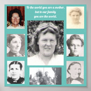 Fotos zitieren Collage Aquamarin Frame Poster