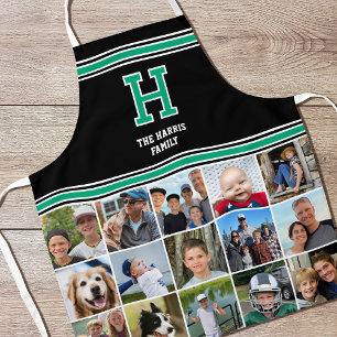 Fotosammlerfamilie Mit Monogramm grünes Schwarz Schürze