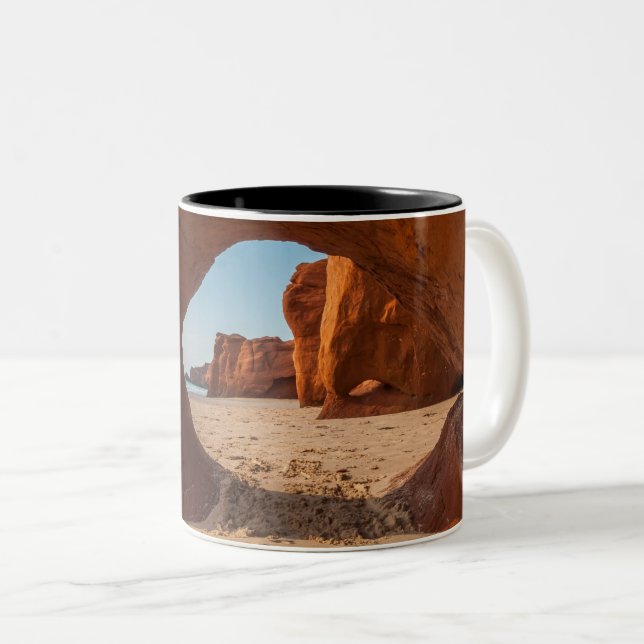 Fototasse Strand und Kurs Zweifarbige Tasse (VorderseiteRechts)