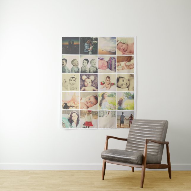 Fotovorlage 20 Collage Personalisiert Wandteppich (Beispiel)