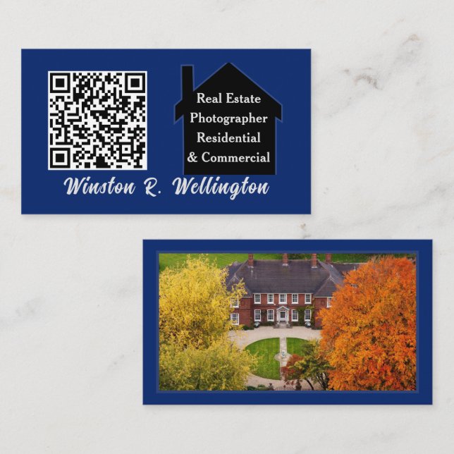 Fotovorlage für Real Anwesen Fotograf QR-Code Visitenkarte (Vorne/Hinten)