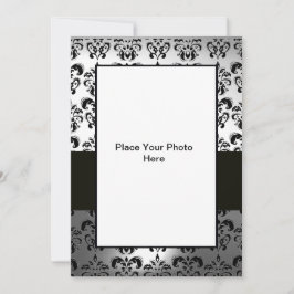 FOTOVORLAGE FÜR SCHWARZE UND WEISSE DAMASK EINLADUNG