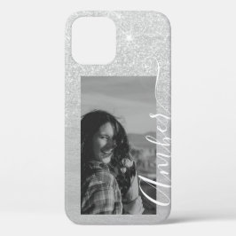 Fotovorlage Silver Glitzer Handschrift Maßgeschnei Case-Mate iPhone Hülle