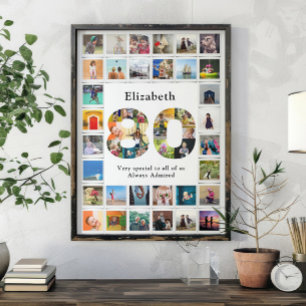 Fotovorlage zum 80. Geburtstag Poster