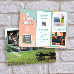 Fotovorlagen für Business Flyer Z-gefaltete QR-Cod