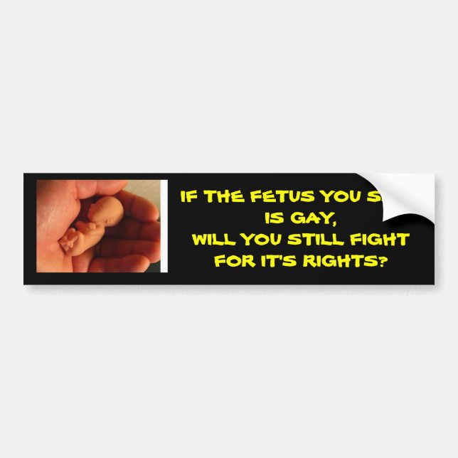 Fötus, WENN DAS FÖTUS SIE SAVE HOMOSEXUELL IST, Autoaufkleber (Vorne)