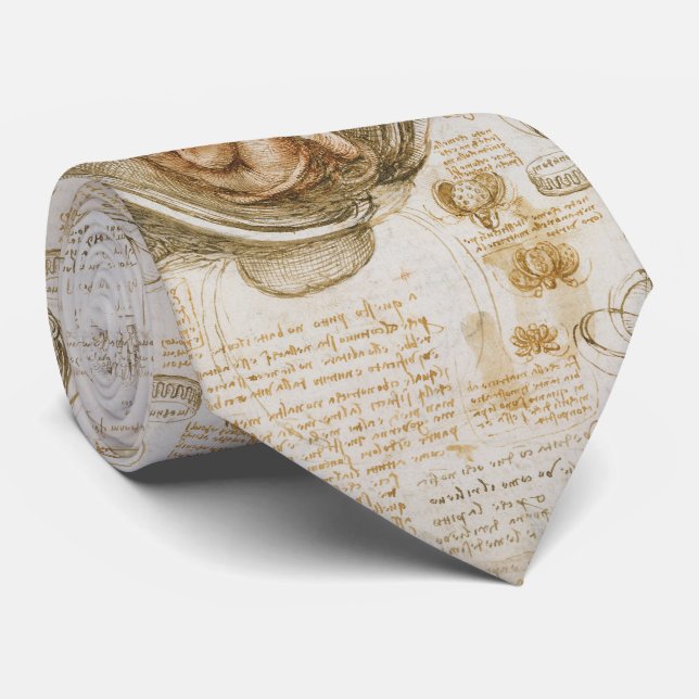 Fötus-Zeichnungen von Leonardo da Vinci Krawatte (Gerollt)