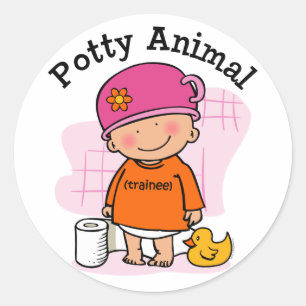 Fou autocollant animal de fille