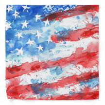 Foulard à rayures et étoiles drapeau aquarelle