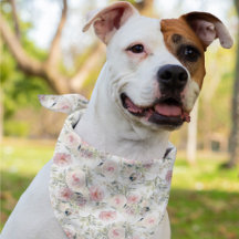 Foulard aquarelle florale pour chien de compagnie